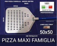 PALA PIZZA FAMIGLIA 50 x50 201-CM FORATA LINEA BLU ALLUMINIO PROF TIPO GIMETAL