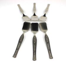 Set 6 Cucchiaini Paletta Gelato Colore Argento VINTAGE Decorazioni in RILIEVO