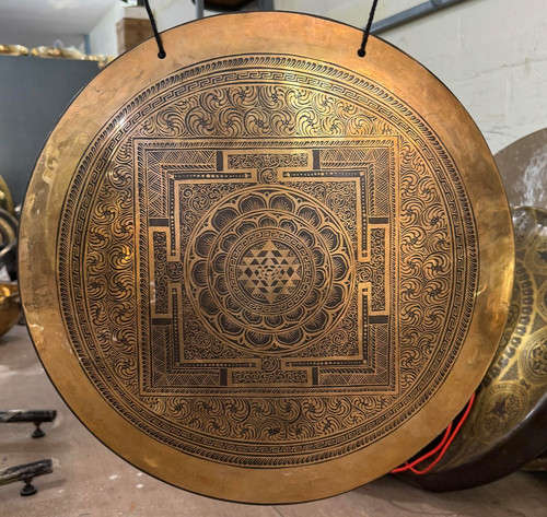 Gong intagliato mandala - mandala, shree