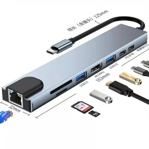 Hub usb splitter tipo c - tipo,