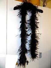 Stola  vera piuma di struzzo selezionato, colore nero,2mt.adatta anche per bordi