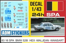 83 16 DECAL 1/43 24h Spa 1983