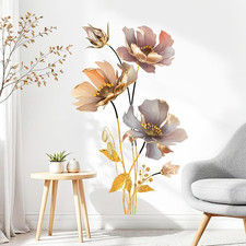 Adesivi Murali Fiori Oro