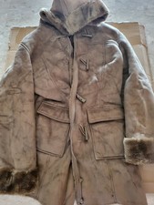 Giaccone donna con cappuccio in finto montone tg 50 colore beige