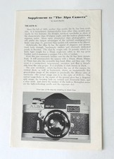 Alpa 6c Camera Supplement by