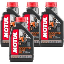 Motul 4 litri Olio Scooter Power 2T Lubrificante miscela 100% Sintetico Antifumo