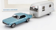 1/43 NOREV - FORD USA - MUSTANG COUPE 1968 WITH AIRSTREAM CARAVAN ROULOTTE 27058