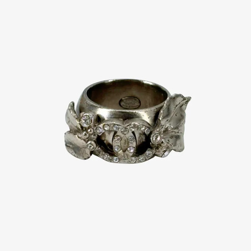 Anello chanel logo argento - chanel, cc