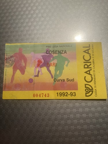 Cosenza bari 1992 biglietto - cosenza-bari, 1992/93