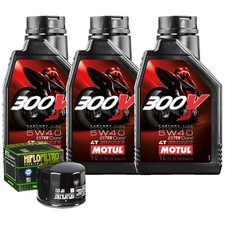 Kit Tagliando Olio Motul 300V 5W40 + Filtro Per Moto Guzzi 1000 SP2 1984>1987