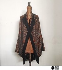 Romeo Gigli per Callaghan giacca drappeggiata con frange vintage Italy 1980-90s