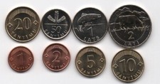 Latvia set coins 2 - 8, 5
