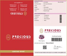 SPINELLO BIRMANO NATURALE  1,56 CON CERTIFICATO GEMMOLOGICO PGTL