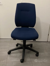 SEDIA UFFICIO BLU CON ROTELLE, SCHIENALE, 2 LEVETTE e 3 TASTI altezza cambiabile