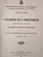 Storia Postale Anno 1911 Prontuario Avviamento Delle corrispondenze Estere