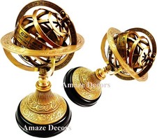 8" Antique Brass Armillary