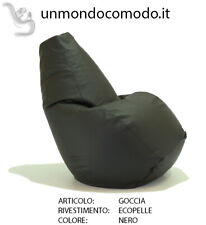 unmondocomodo.it: Poltrona sacco GOCCIA rivestimento in Eco-pelle colore NERO