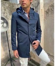 Trench uomo con cappuccio, Blu