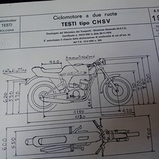 VELOMOTOR TESTI CHAMPION 50 CHSV  SCHEDA Omologazione ORIGINALE 1976 ASI FMI 