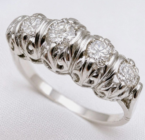 Anello vintage platino - , cinque