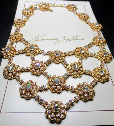 Collana bavaglino oro strass