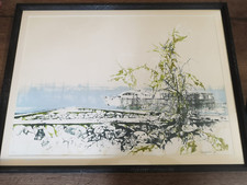 renzo vespignani parco ferroviario litografia firmata numerata con cornice