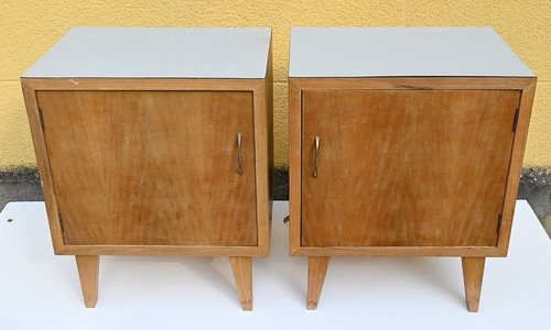 Coppia comodini vintage con - coppia,