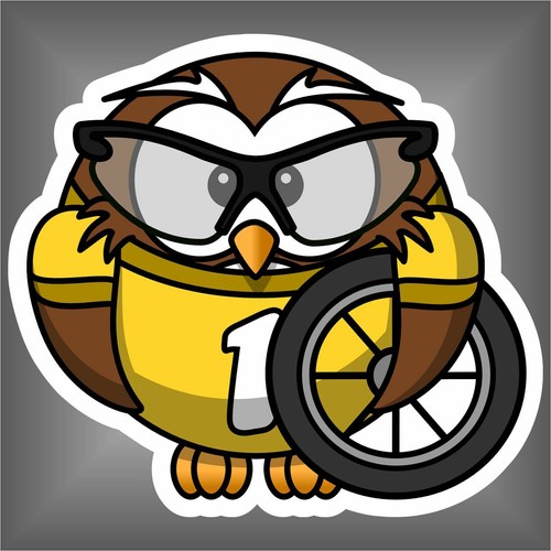 Adesivo gufo bici animale - adesivo,