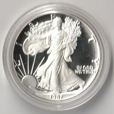 MDS USA AMERICAN SILVER EAGLE 1 DOLLARO 1987 S PROOF "WALKING LIBERTY" #