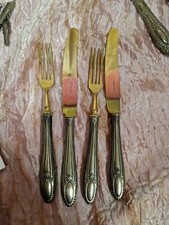 2 coltelli + 2 forchette  frutta argentate  Solingen vermeil  Sblu ^