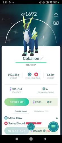 Cobalion shiny registred or - shiny, (registred