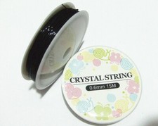 15mt/rotolo di filo in silicone elastico 0,6mm x bracciale colore nero