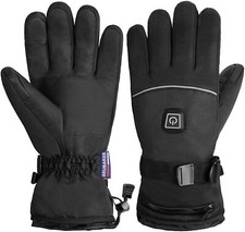 BRUBAKER Guanti Riscaldati a Moto Nero per Inverno Guanti Invernali Impermeabili