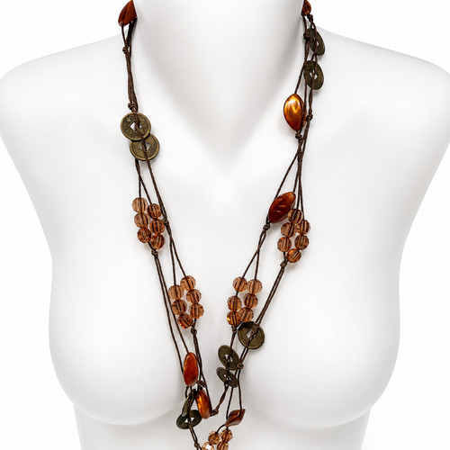 Collana lunga boho etnica
