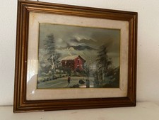 Quadro Acquarello cornice con vetro, firmato cm 56 x 47