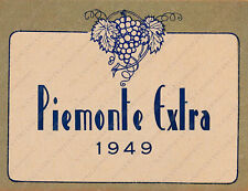 1949 Vino Piemonte Extra enologia distilleria etichetta pubblicitaria