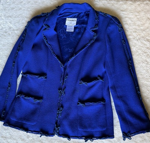 2007 chanel blue bow trim - blue,