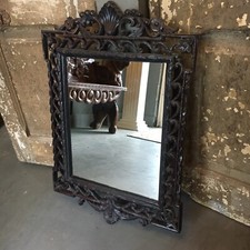 Specchio decorato Art Nuveau stile vintage francese 31x21 Fleur De Lis Hall Console