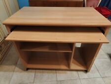 Scrivania PC in Legno con Mensola per Tastiera Estraibile e Porta CPU