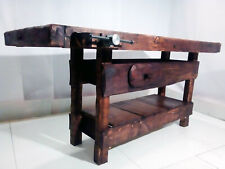 Banco Falegname per arredo RUSTICO legno massello e morsa 170x65xh90cm SU MISURA