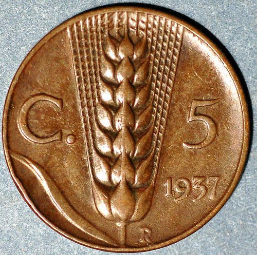 Italia centesimi 1937 - 5,