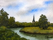 ORIGINAL AQUARELL - Landschaft