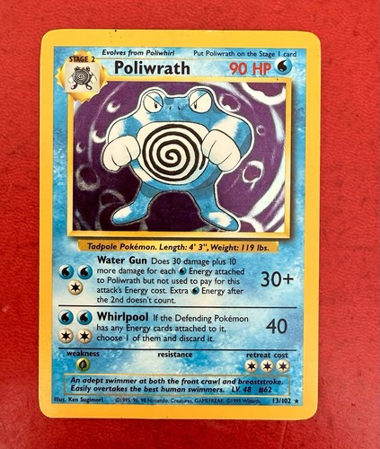 Lotto carte pokemon poliwrath - carte,