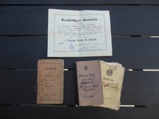 Passaporto militare libro soldatini certificato croce di ferro maggiore comandante di squadriglia dragoner 26