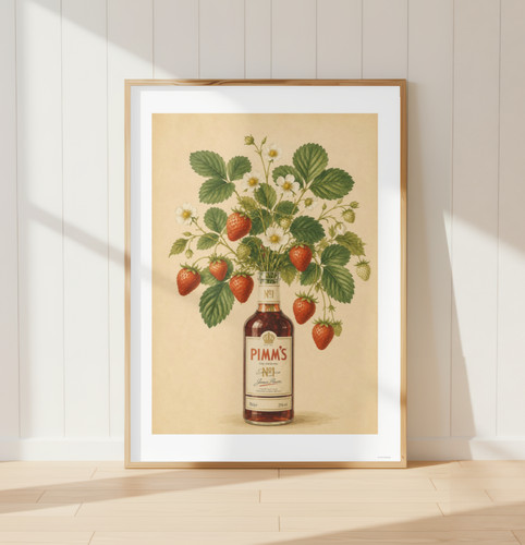 Pimm fragola stampa botanica - pimm's,