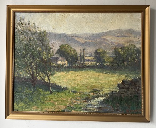 Grande antico dipinto olio - , su