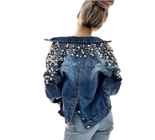 GIACCA DENIM GIUBBINO PERLE