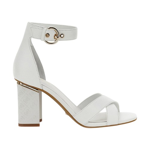 Guess sandalo bianco con tacco - bianco,