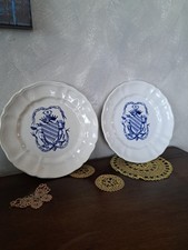 Coppia Di Piatti Antichi 1800 Ceramica RICHARD Con Stemma 