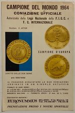 CALCIO INTER CAMPIONE MONDO 1964 VOLANTINO PUBBLICITARIO MEDAGLIA ORO FOOTBALL